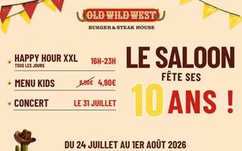 Célébrez les 10 ans du restaurant Old Wild West à L'Avenue83 !